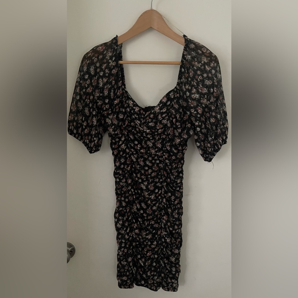 Haute Monde Black and Pink Floral Dress